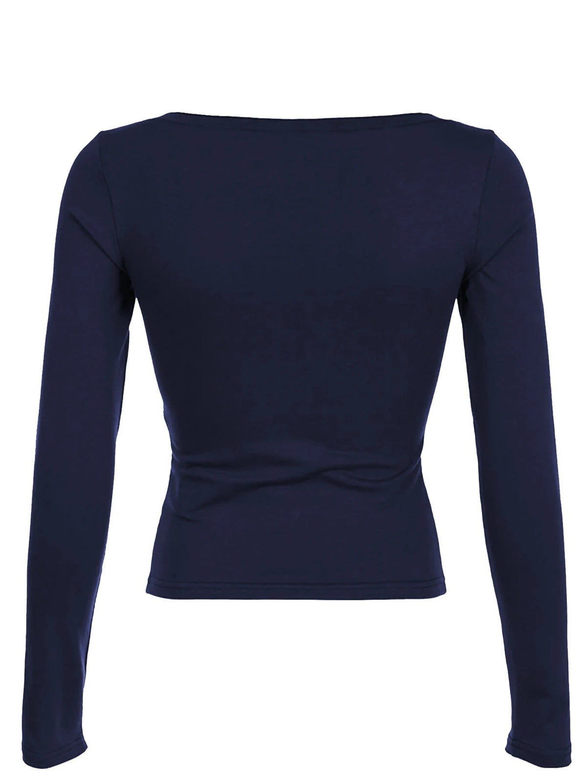 Women's Letter-Print Slim-Fit Button-Front Long-Sleeve T-Shirt