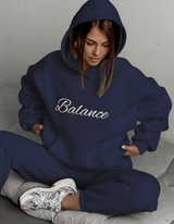 Balance Fleece Tracksuit with Oversized Hoodie and Loose Pants
