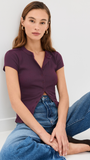 Ribbed Knit Cardigan - Stylish Solid Color T-Shirt with Full-Button Front and Ribbed Detailing, Perfect for Casual Wear