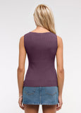 Sleeveless Button Knit Tank Top