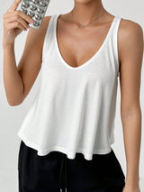Fashion V-Neck Solid Color Loose Camisole Tank Top