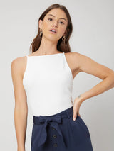Sleeveless Top with Fine Shoulder Straps