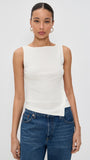 Sleeveless Button Knit Tank Top