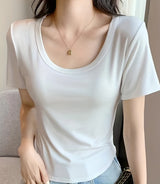 Short Sleeve Crew Neck Casual Solid Color T-Shirt, Slim Fit