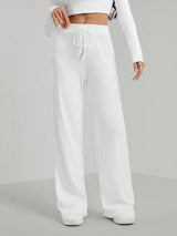 Solid Drawstring Slant Pocket Sweatpants