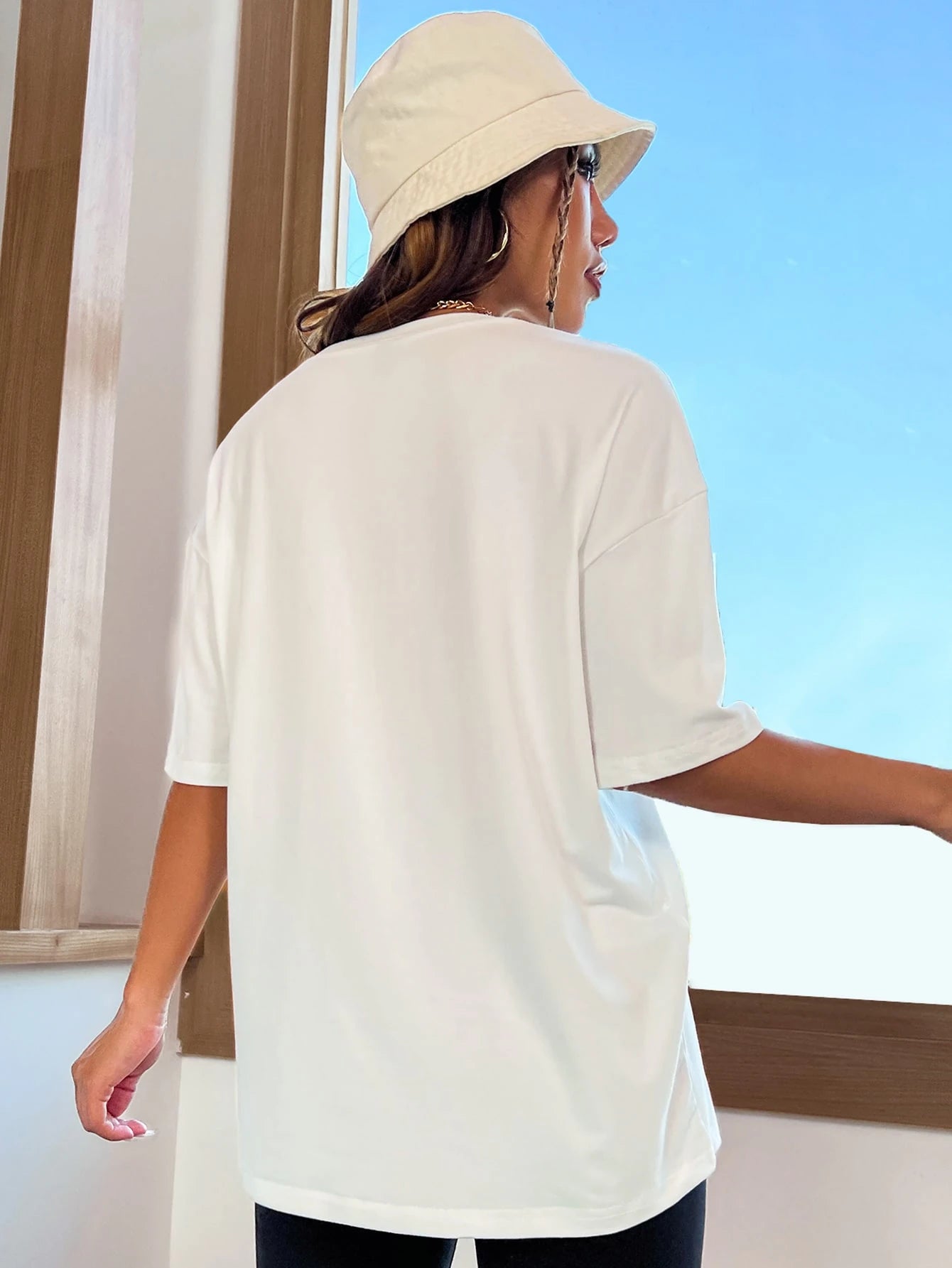 Letter Graphic Drop Shoulder Tee Graphic Tees Women Tops