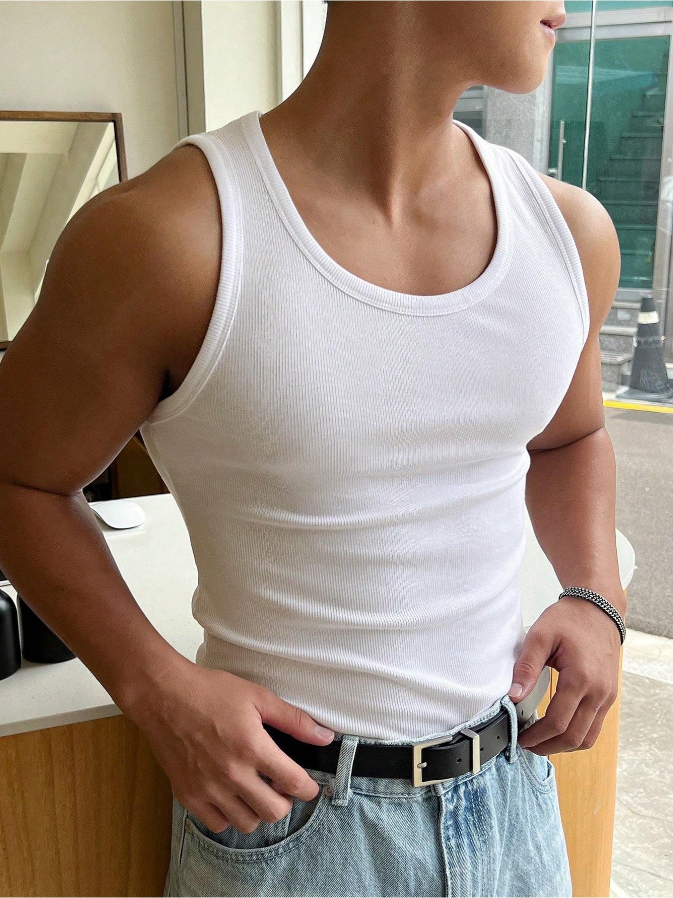 3pcs Men's Slim Fit Sleeveless Tank Tops