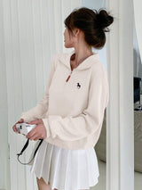 Half-Zipper Casual & Versatile Long Sleeve Sweatshirt, Long Sleeve Tops