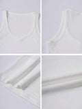 Casual Versatile Solid Color Knit Sports Tank Top