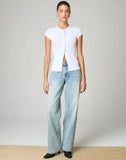 Ribbed Knit Cardigan - Stylish Solid Color T-Shirt with Full-Button Front and Ribbed Detailing, Perfect for Casual Wear