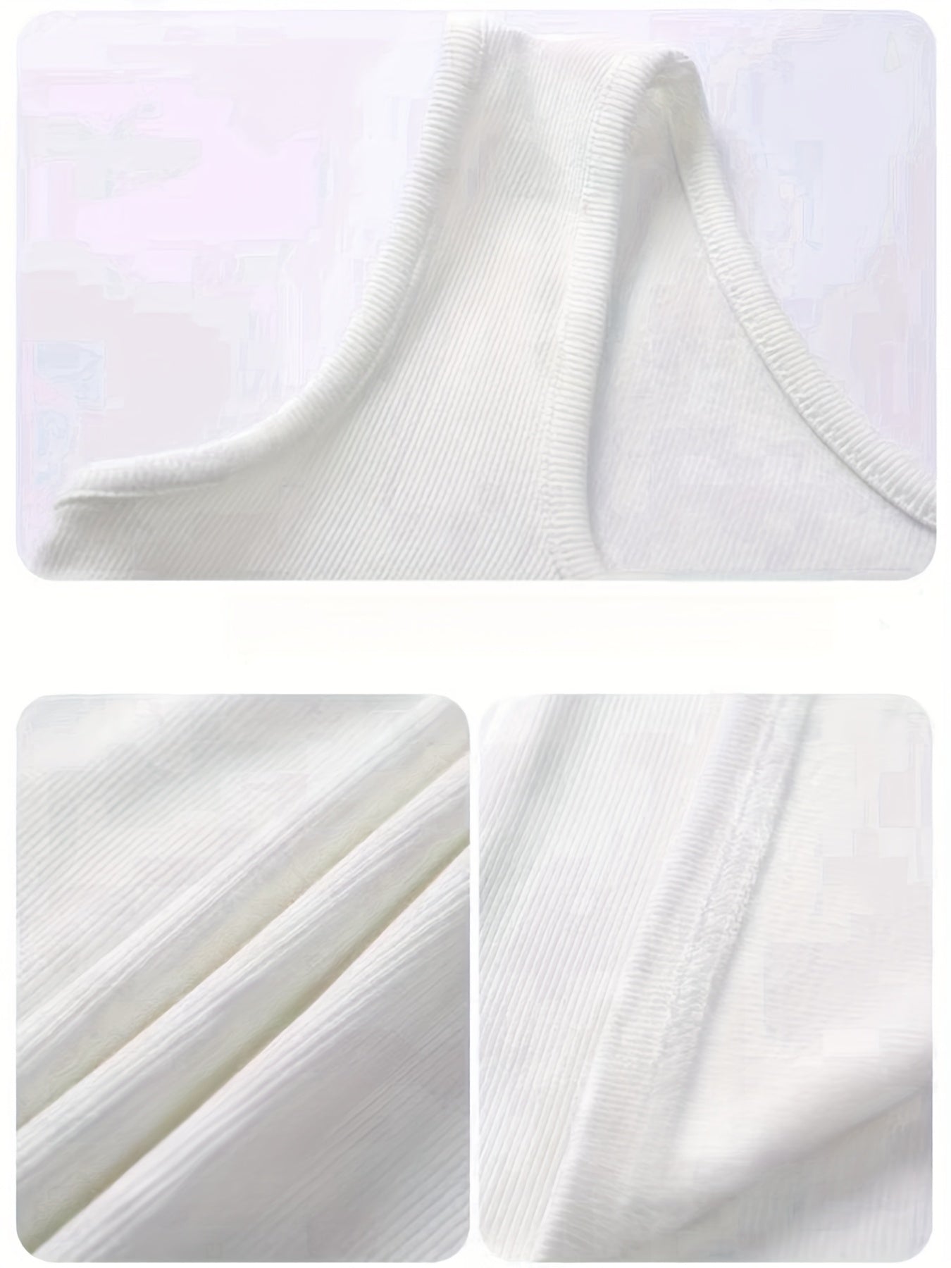2pcs Sleeveless Ribbed Tank Tops