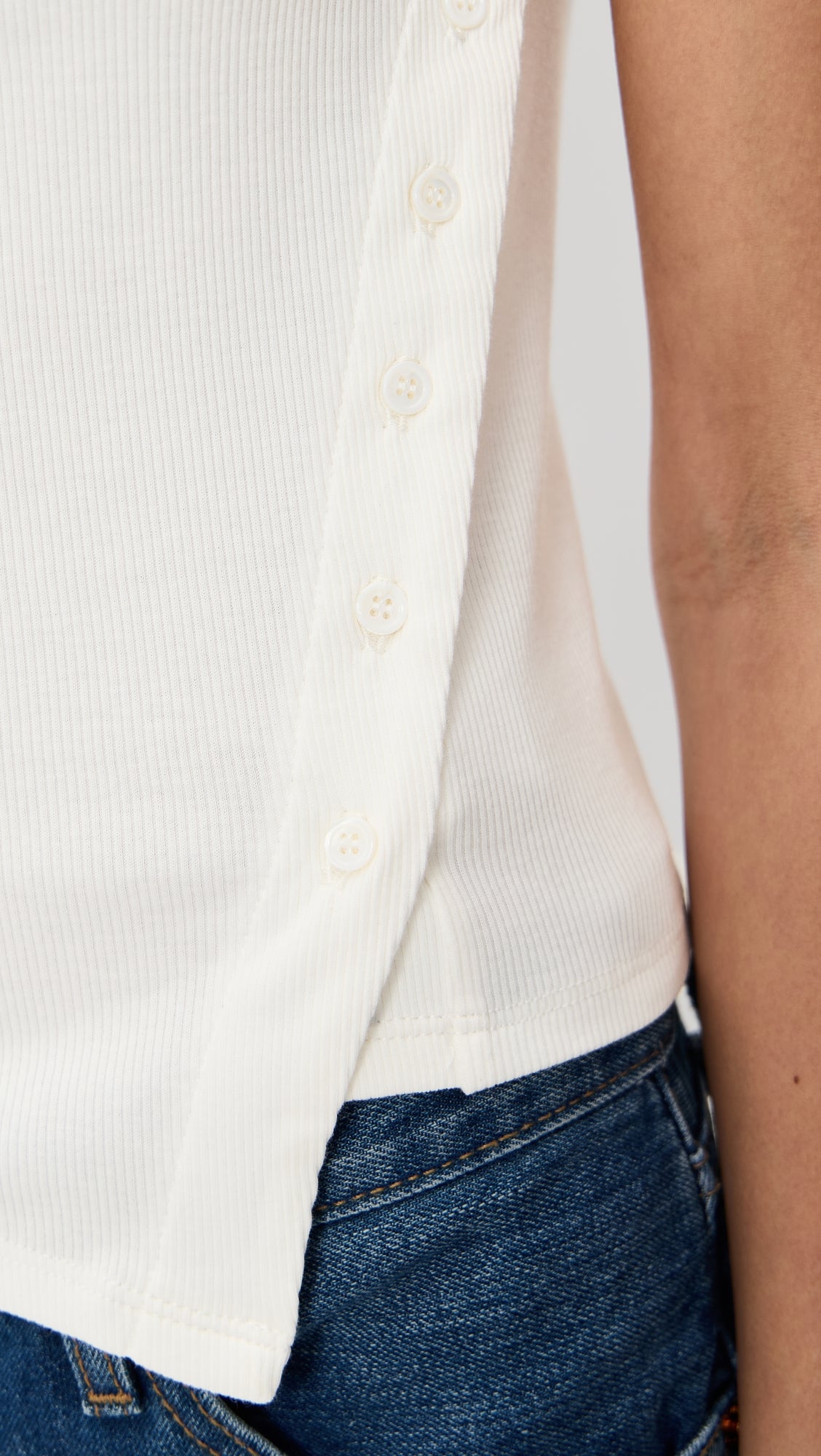 Sleeveless Button Knit Tank Top
