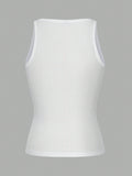 Casual Versatile Solid Color Knit Sports Tank Top
